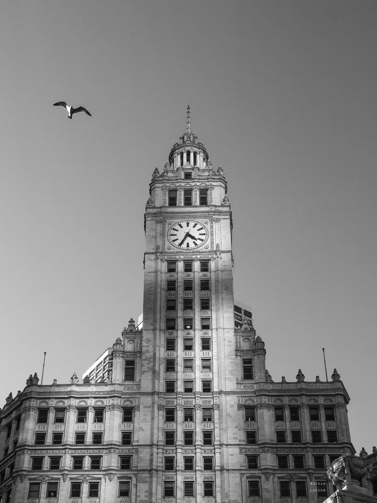 Reproduction of Chicago River Walk BW by Nathan Larson - Wall Decor Art