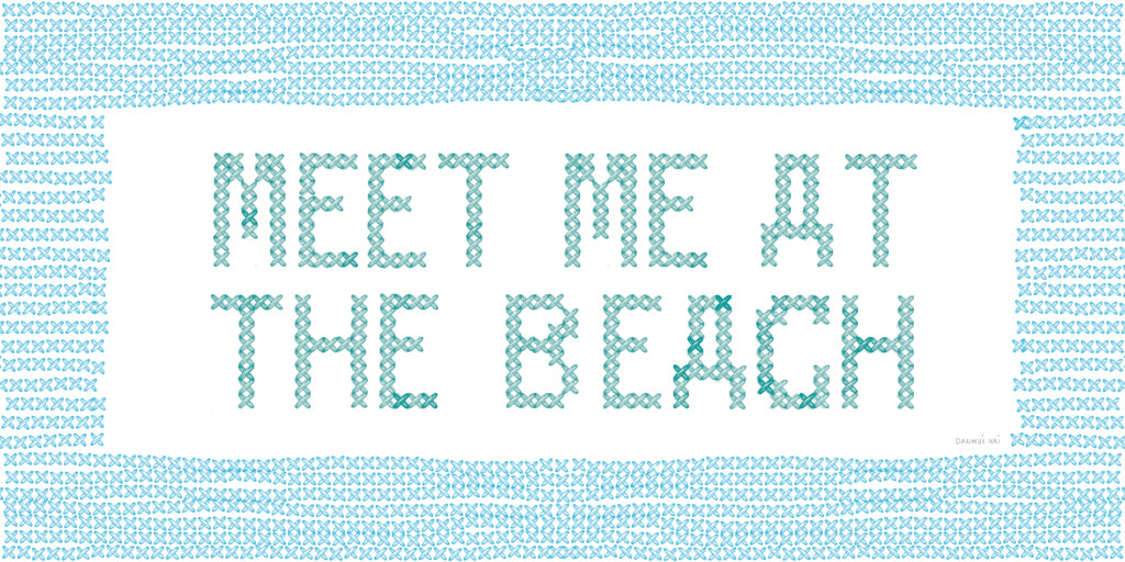 Reproduction of Cross Stitch Coast II by Danhui Nai - Wall Decor Art