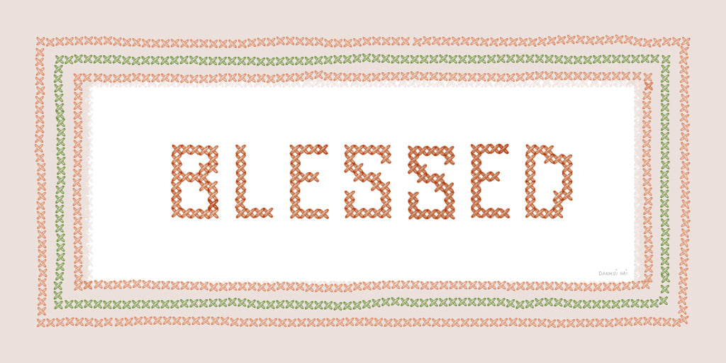 Reproduction of Blessed Cross Stitch by Danhui Nai - Wall Decor Art