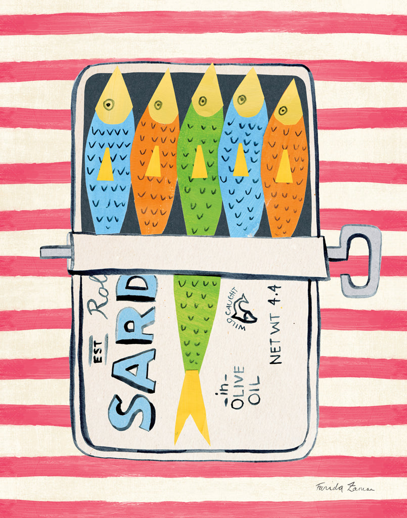 Reproduction of Sardine Tin I Red by Farida Zaman - Wall Decor Art