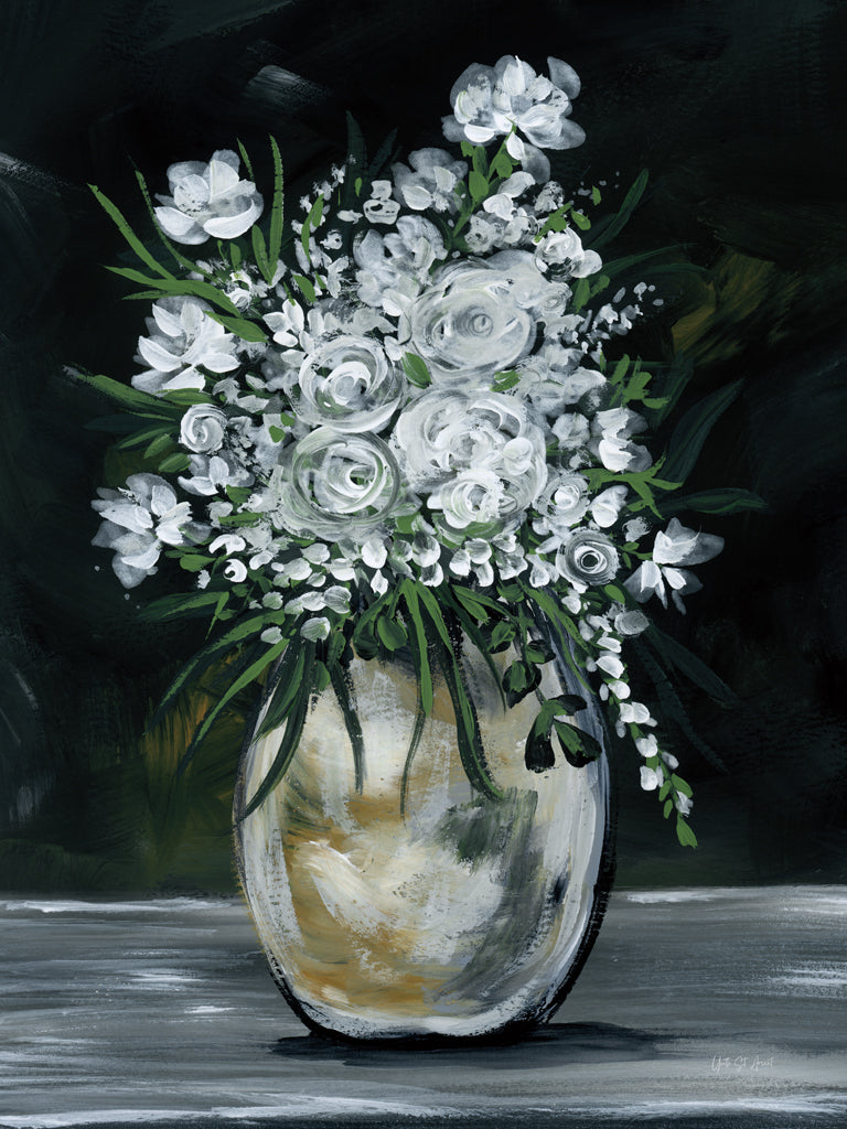 Reproduction of Moody Rose in Vase by Yvette St. Amant - Wall Decor Art