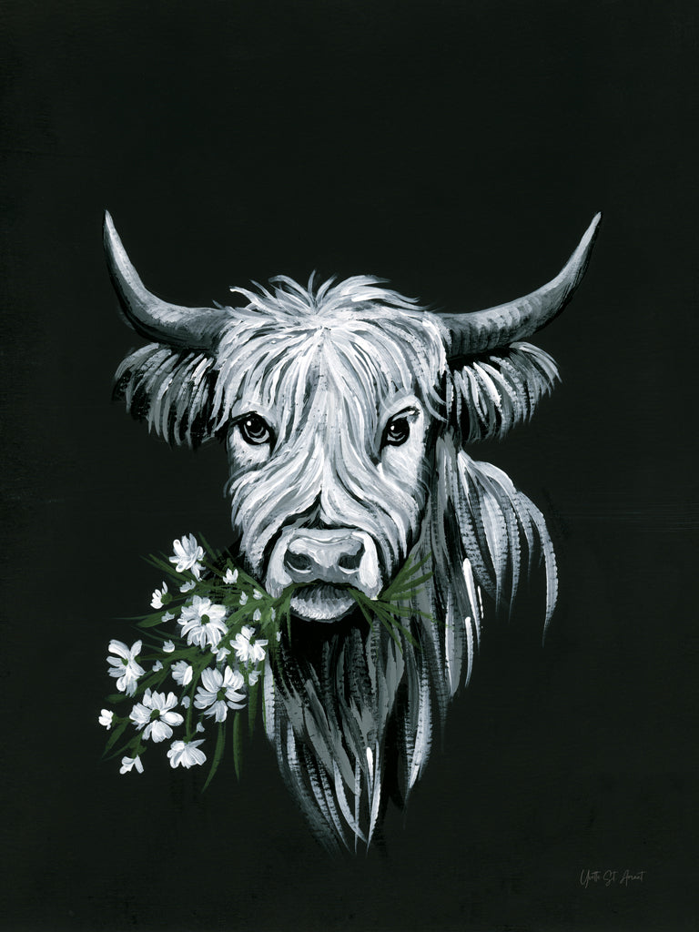 Reproduction of Highland Portrait with Wildflowers by Yvette St. Amant - Wall Decor Art