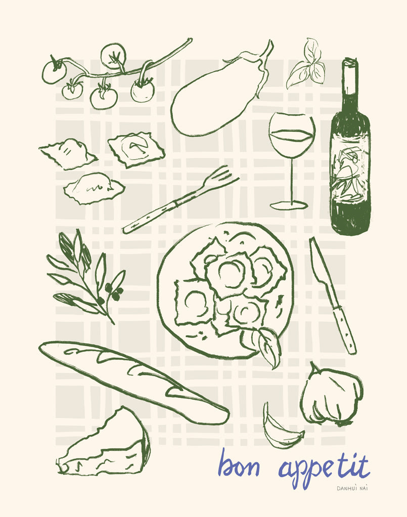 Reproduction of Italian Dinner I by Danhui Nai - Wall Decor Art