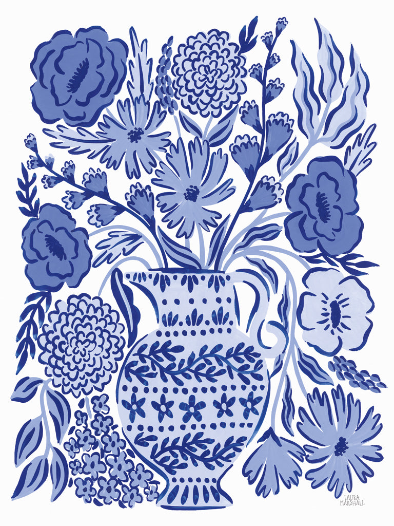 Reproduction of Blue Reverie II by Laura Marshall - Wall Decor Art