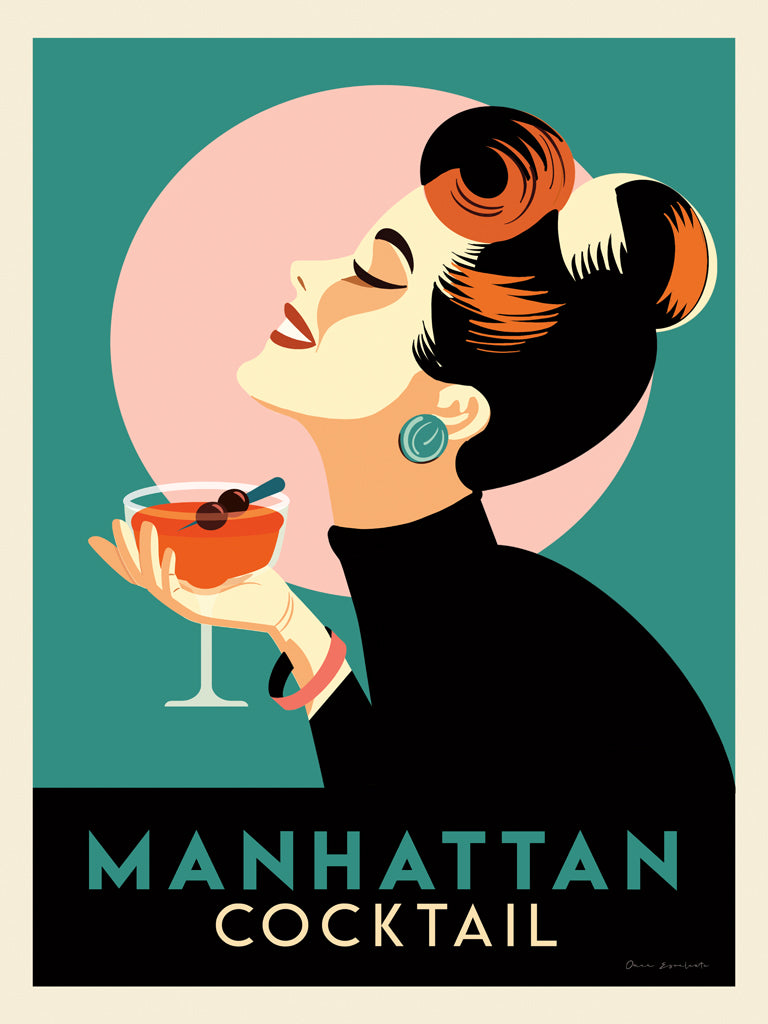 Reproduction of Retro City Cocktails II by Omar Escalante - Wall Decor Art