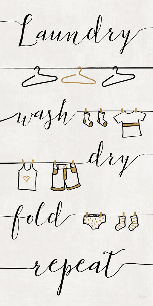 Reproduction of Wash and Dry White Vertical by Veronique Charron - Wall Decor Art