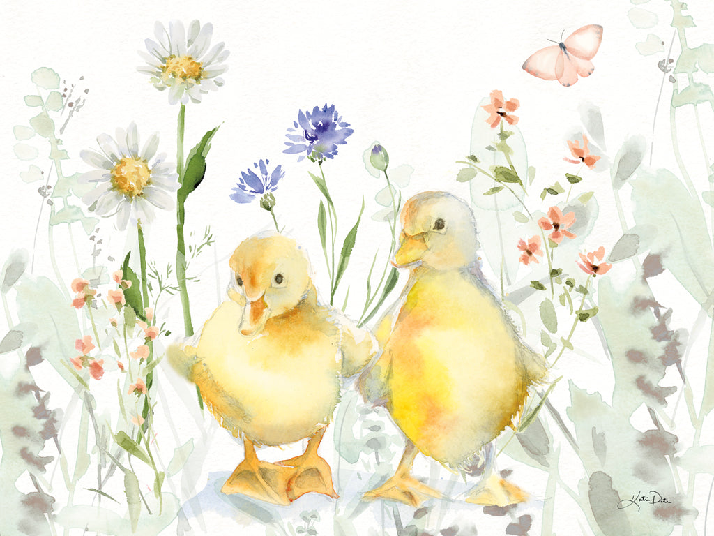 Reproduction of Blooming Bunnies VI v2 by Katrina Pete - Wall Decor Art