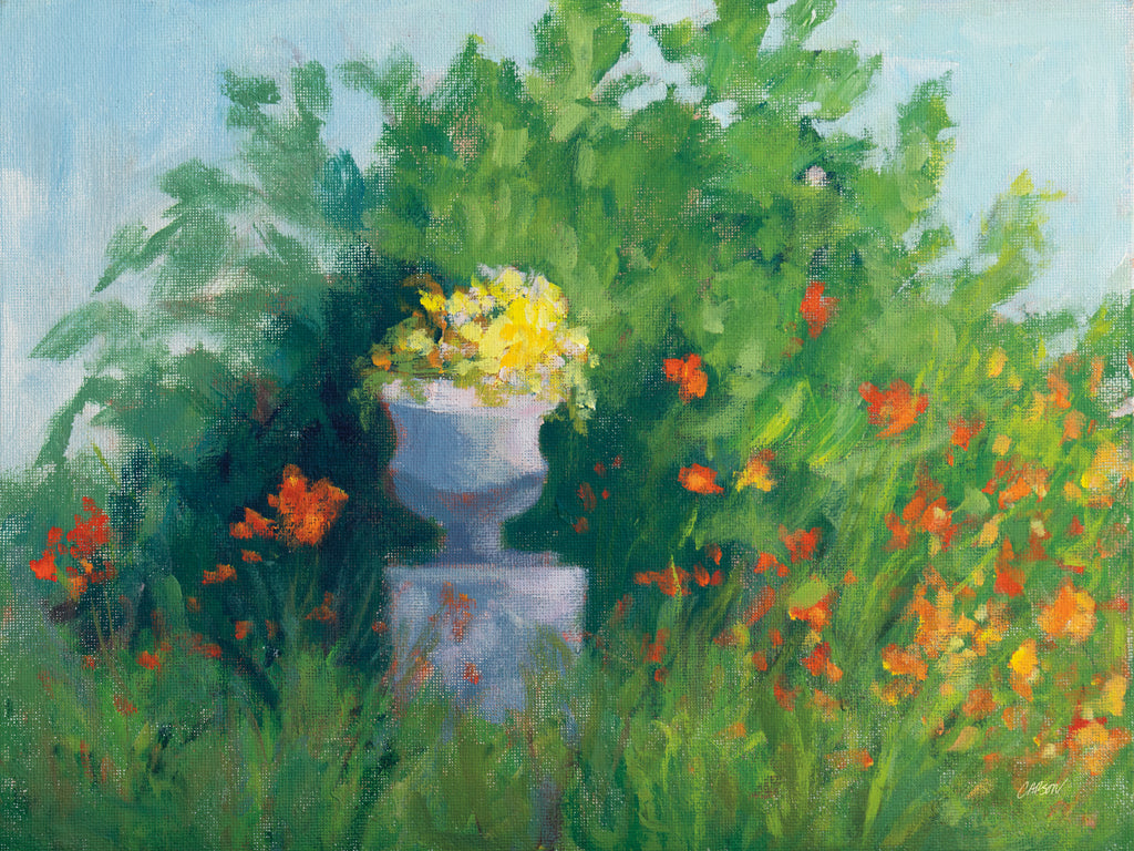 Reproduction of Garden Urn en Plein Air by Carson Overstreet - Wall Decor Art