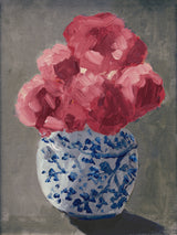 Reproduction of Peonies in Chinoiserie Vase Country Traditions by Carson Overstreet - Wall Decor Art