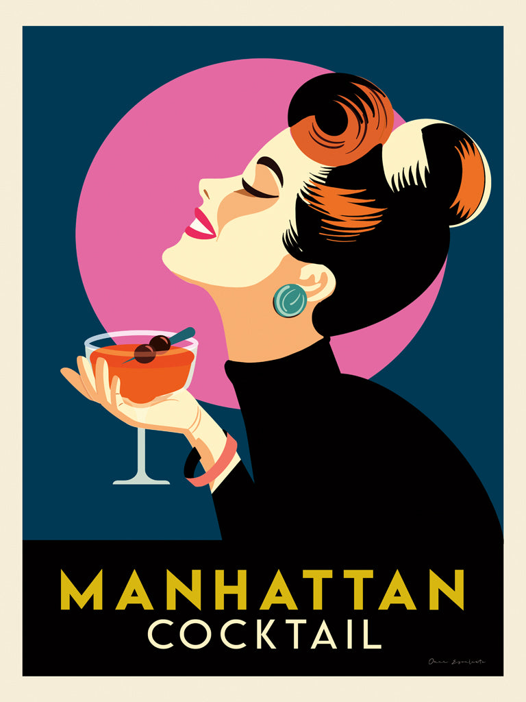 Reproduction of Retro City Cocktails II Jewel by Omar Escalante - Wall Decor Art