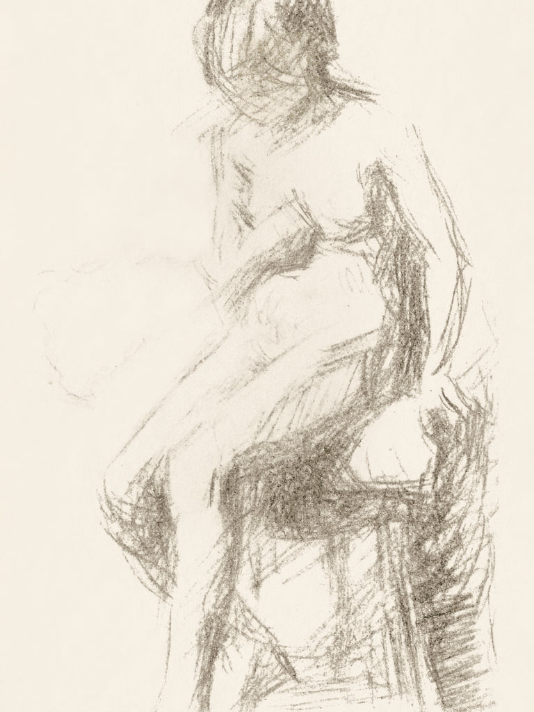 Reproduction of Vintage Nude Sketch by Wild Apple Portfolio - Wall Decor Art