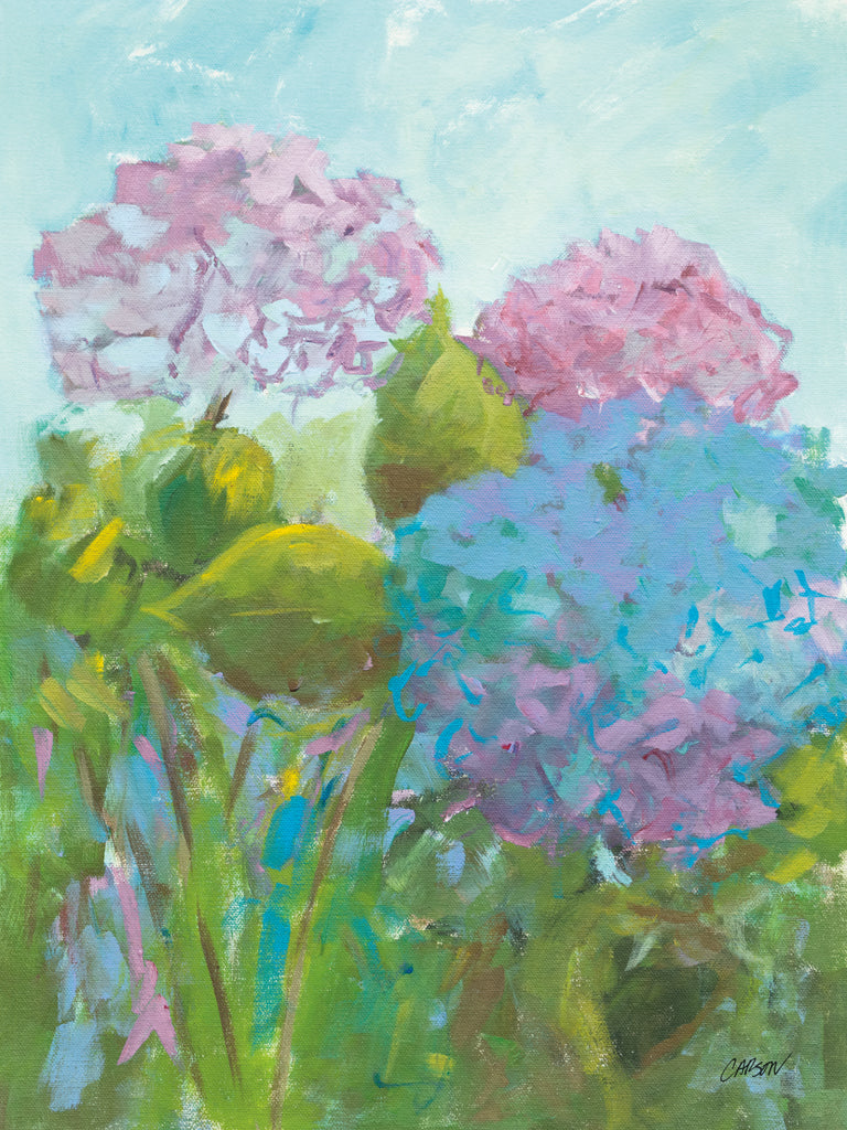 Reproduction of Happy Hydrangeas Pink by Carson Overstreet - Wall Decor Art
