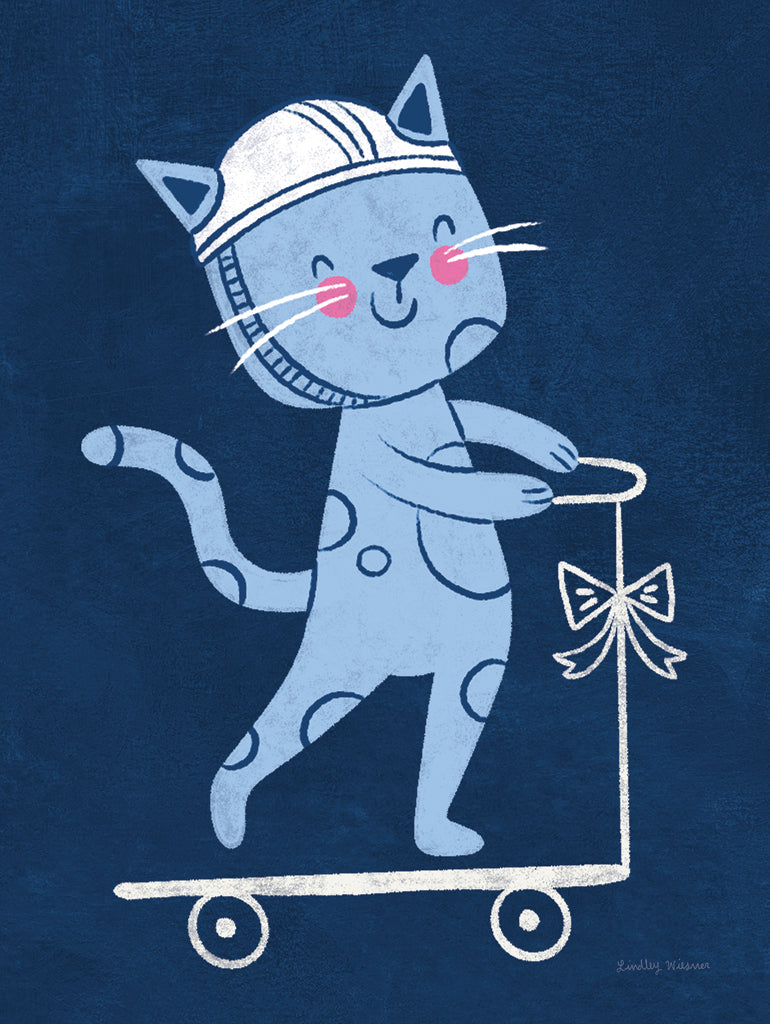 Reproduction of Kitty Cruisers III by Lindley Wiesner - Wall Decor Art