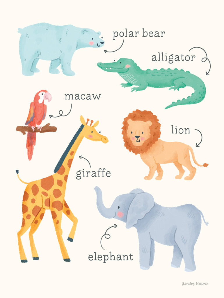 Reproduction of Animal Friends by Lindley Wiesner - Wall Decor Art