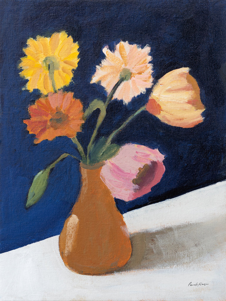 Reproduction of Blooms on Indigo by Pamela Munger - Wall Decor Art