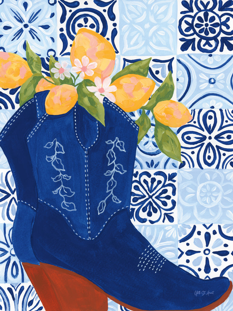 Reproduction of Lemonade Cowgirl Boots by Yvette St. Amant - Wall Decor Art