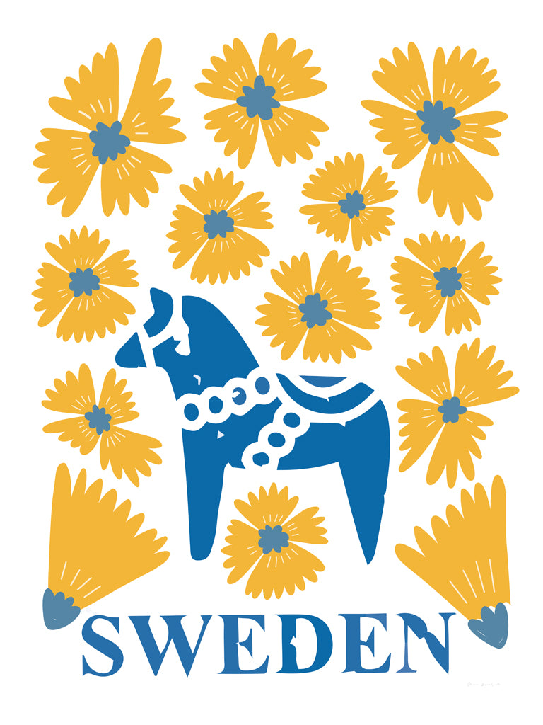 Reproduction of Swedish Folk Art by Omar Escalante - Wall Decor Art