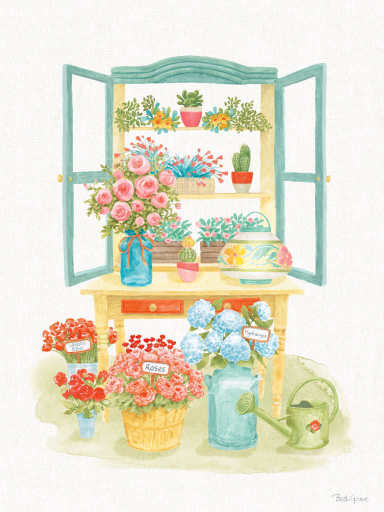 Reproduction of Flea Market Flowers IV by Beth Grove - Wall Decor Art