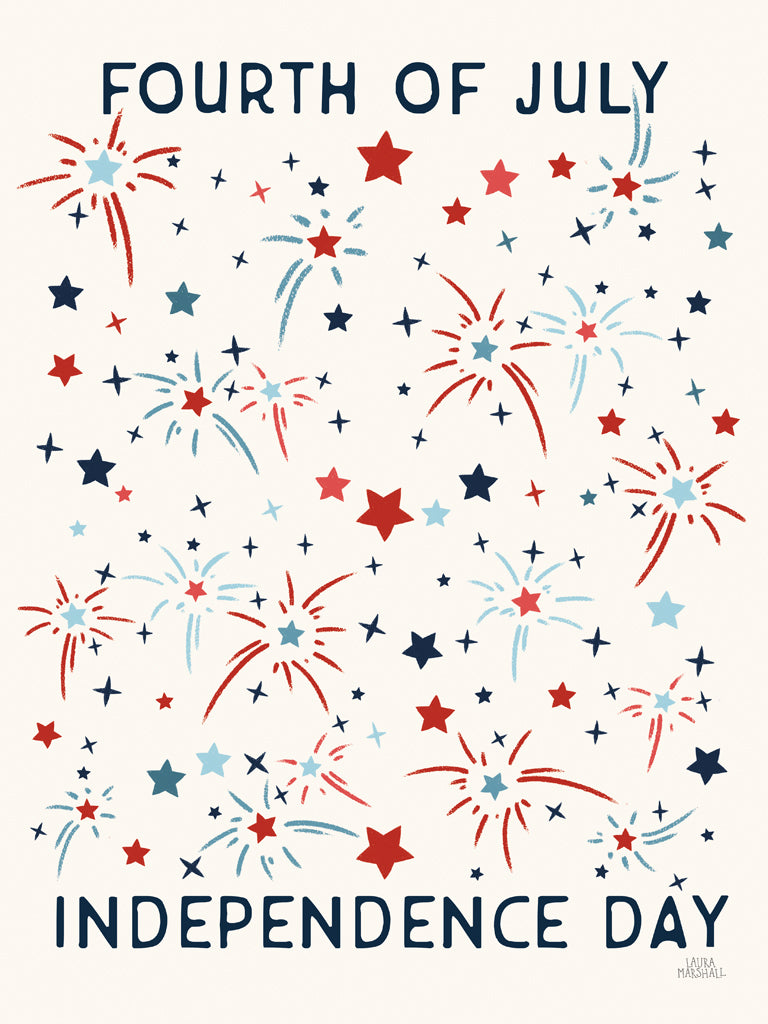 Reproduction of Stars and Stripes V by Laura Marshall - Wall Decor Art