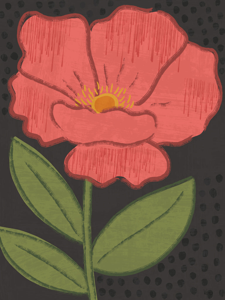 Reproduction of Bold Petals IV Dark by Veronique Charron - Wall Decor Art