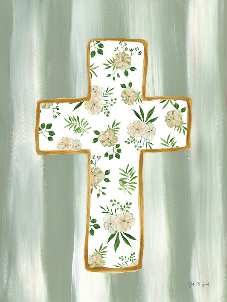 Reproduction of Floral Cross III by Yvette St. Amant - Wall Decor Art
