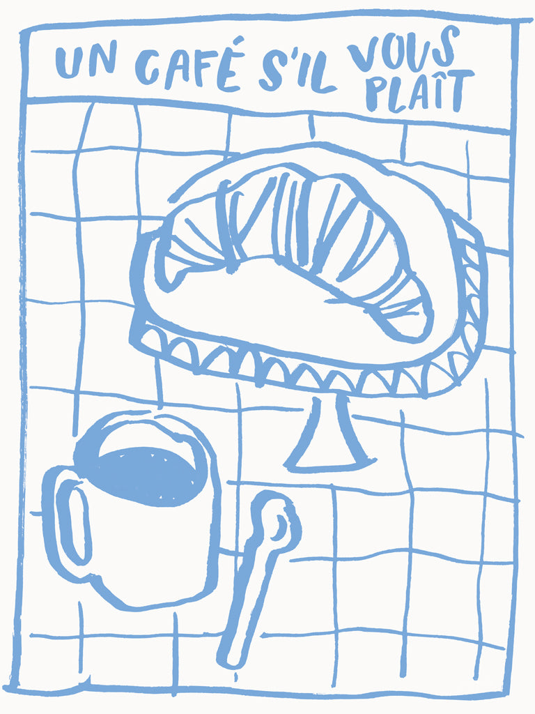 Reproduction of Breakfast Doodles IV White by Jenaya Jackson - Wall Decor Art