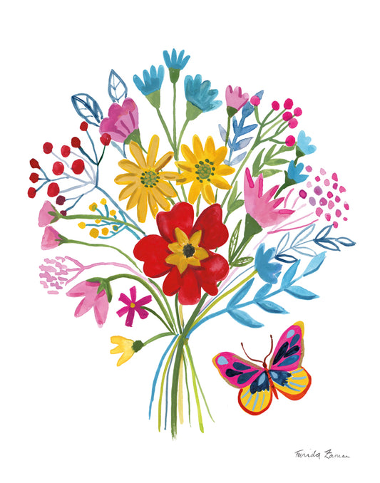 Reproduction of Butterfly Bouquet I by Farida Zaman - Wall Decor Art
