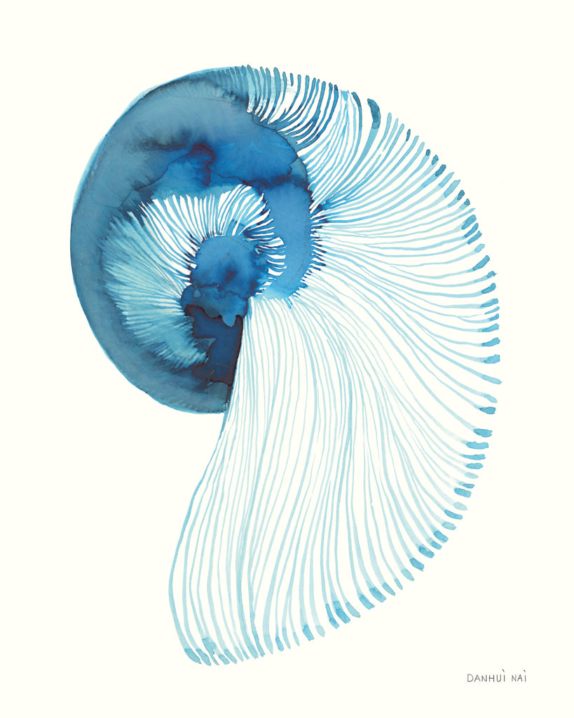 Reproduction of Nautilus in Blue IV by Danhui Nai - Wall Decor Art