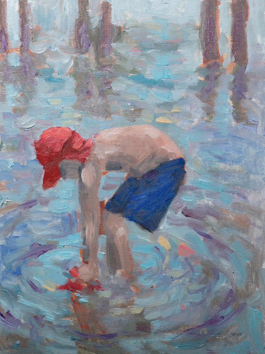 Reproduction of Filling the Bucket by Carson Overstreet - Wall Decor Art