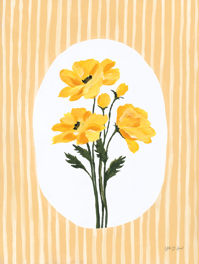 Reproduction of Buttery Flowers I by Yvette St. Amant - Wall Decor Art