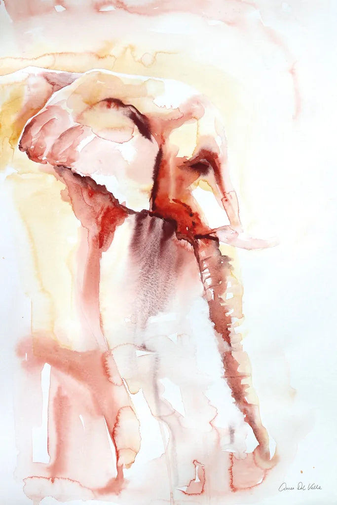 African Elephant by Aimee Del Valle. SKU 45775h. Archival Giclee Fine art print for wall decor.