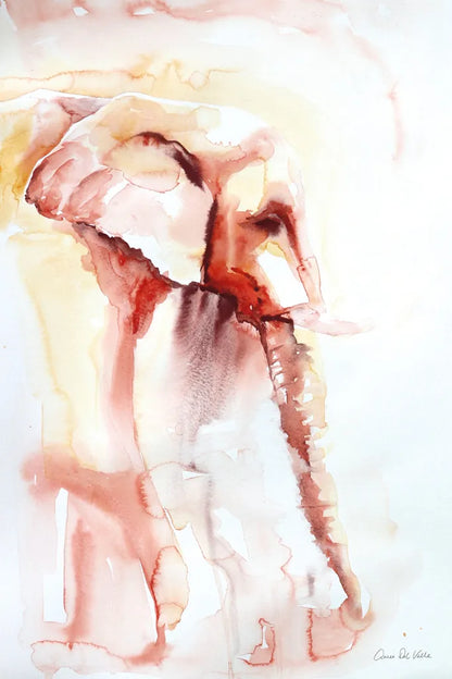 African Elephant by Aimee Del Valle. SKU 45775h. Archival Giclee Fine art print for wall decor.