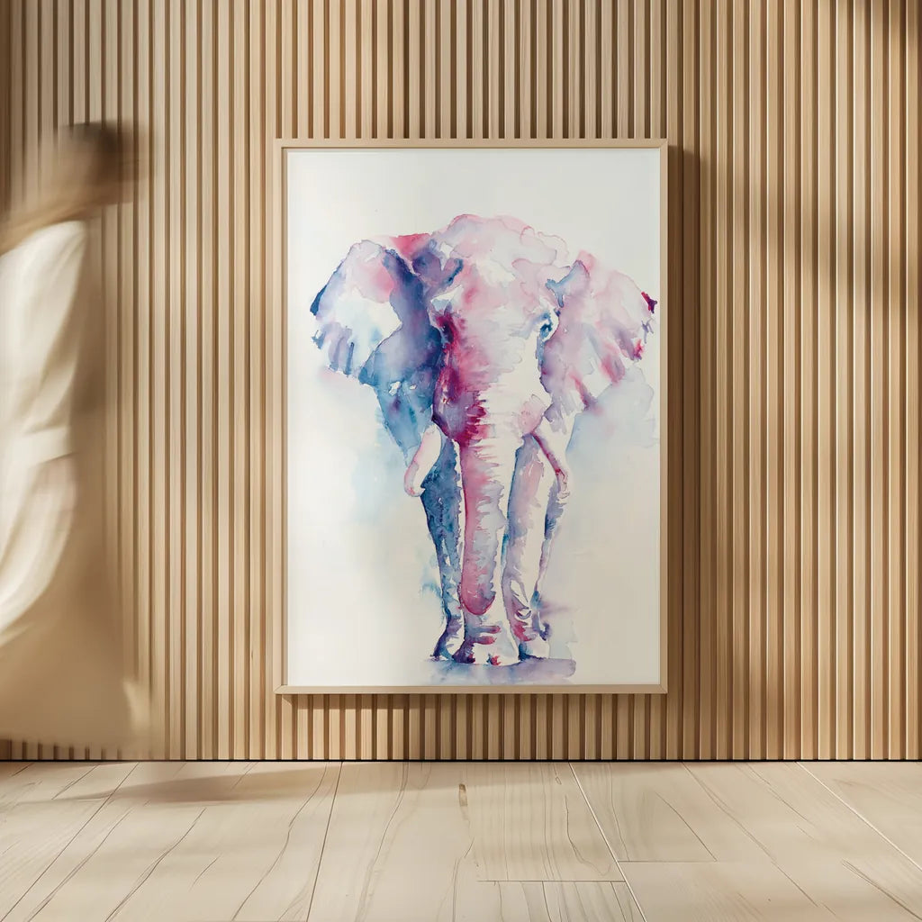 An Elephant Never Forgets by Aimee Del Valle. shown as over sized large wall art. Available as an archival giclee rolled canvas, fine art paper, or poster print. SKU 45776h.