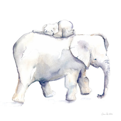 Baby Elephant Love III by Aimee Del Valle. SKU 70158a. Archival Giclee Fine art print for wall decor.