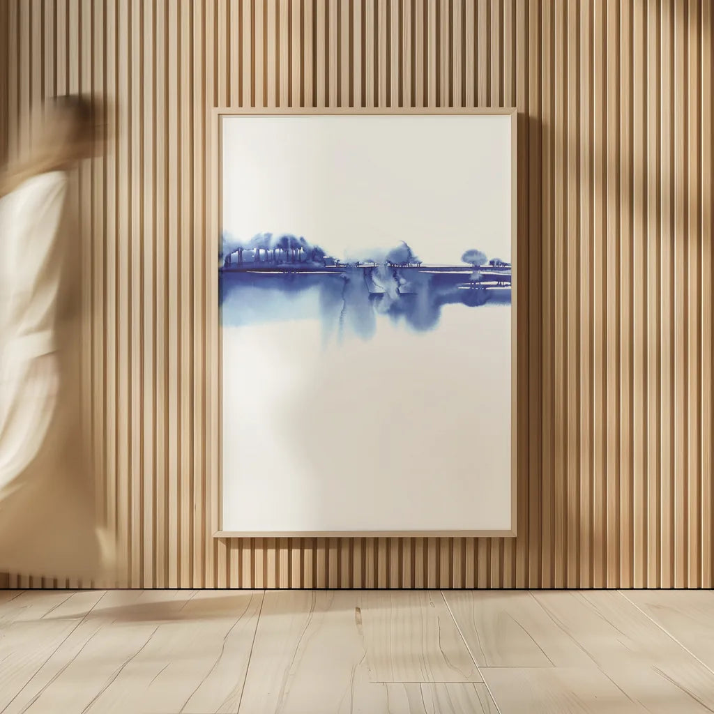 Blue Horizon I by Aimee Del Valle. shown as over sized large wall art. Available as an archival giclee rolled canvas, fine art paper, or poster print. SKU 68321h.