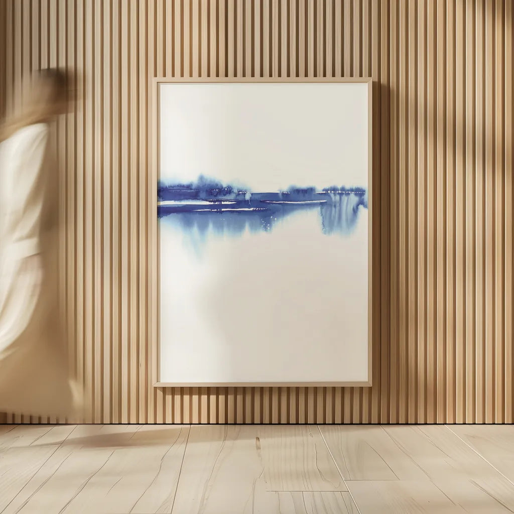 Blue Horizon II by Aimee Del Valle. shown as over sized large wall art. Available as an archival giclee rolled canvas, fine art paper, or poster print. SKU 68322h.