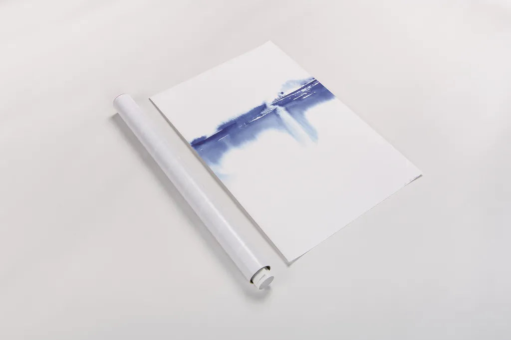 Blue Horizon III by Aimee Del Valle. shown as a rolled paper print. Available as archival giclee rolled canvas, fine art paper, or poster print. SKU 68323h.