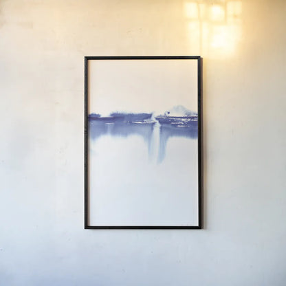 Blue Horizon III by Aimee Del Valle. shown as a paper print in a black flame. Available as a archival giclee rolled canvas, fine art paper, or poster print. SKU 68323h.