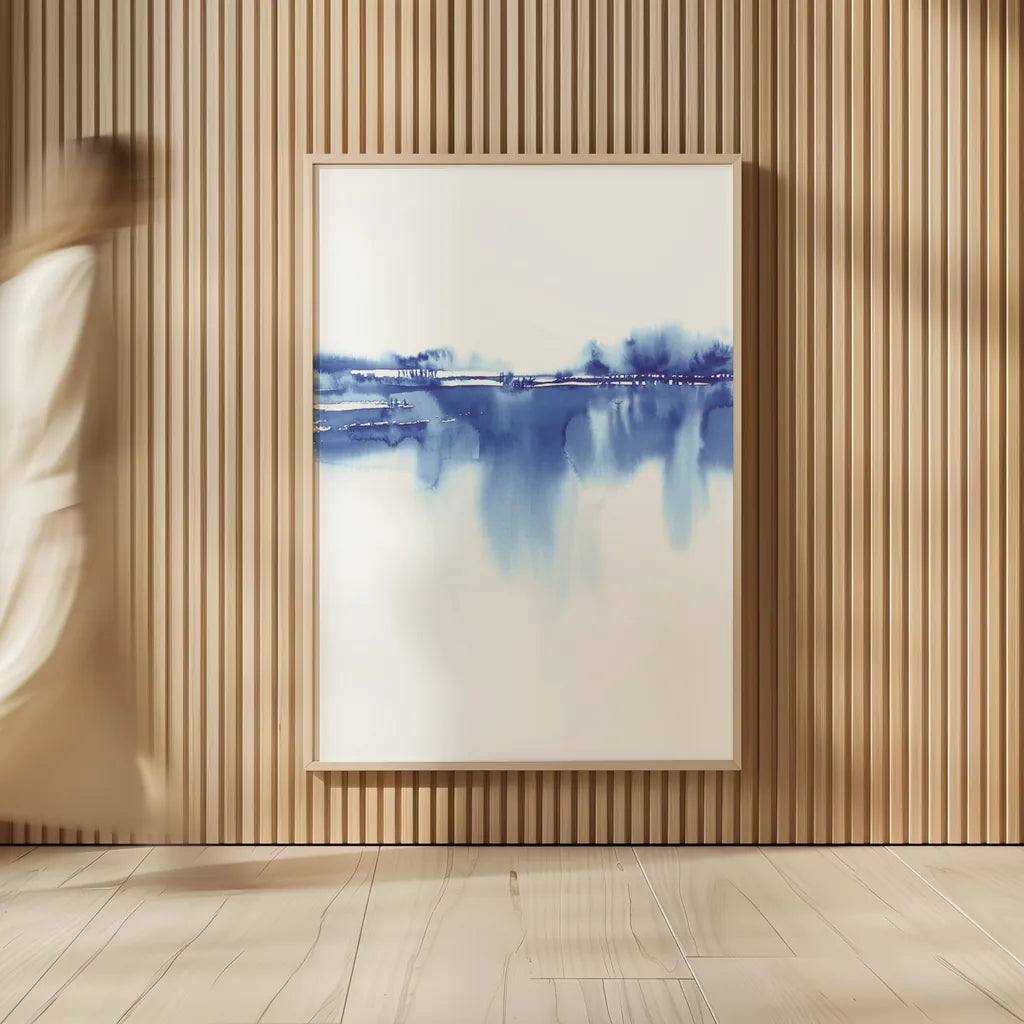 Blue Horizon IV by Aimee Del Valle. shown as over sized large wall art. Available as an archival giclee rolled canvas, fine art paper, or poster print. SKU 68324h.