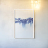 Blue Horizon IV by Aimee Del Valle. shown as a paper print in a white frame. Available as a archival giclee rolled canvas, fine art paper, or poster print. SKU 68324h.