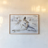 Dress Rehearsal by Aimee Del Valle. shown as a paper print in a natural frame. Available as a archival giclee rolled canvas, fine art paper, or poster print. SKU 45761i.