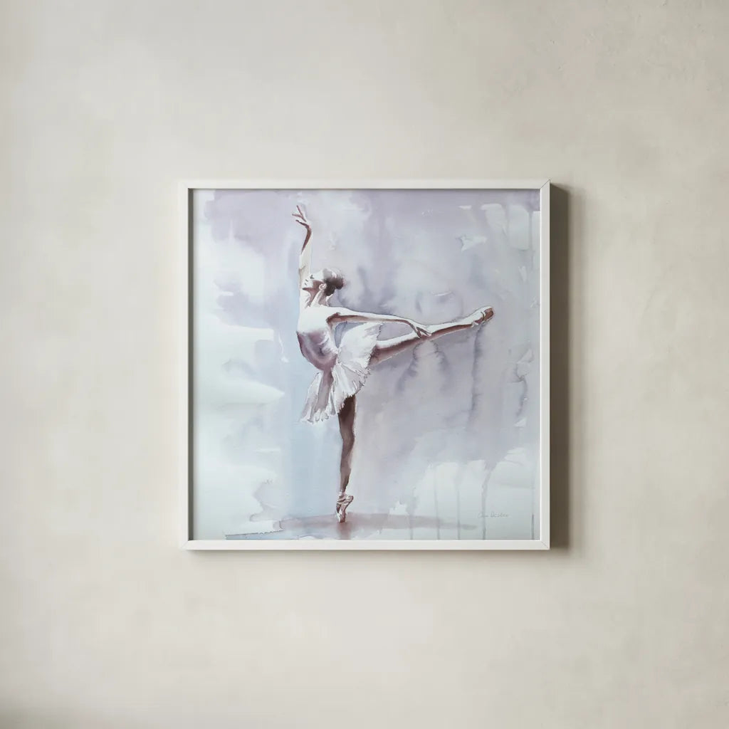 Dusky Arabesque  by Aimee Del Valle. Shown in a crisp white glass frame for a clean and minimalist style. Available as an archival giclee rolled canvas, fine art paper, or poster print. SKU 45763a.