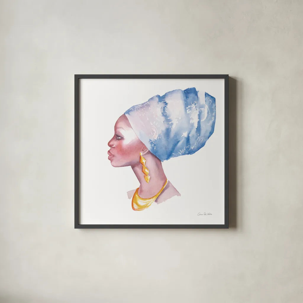 Elegance by Aimee Del Valle. Shown in a sleek black glass frame for a contemporary gallery look. Available as an archival giclee rolled canvas, fine art paper, or poster print. SKU 70440a.