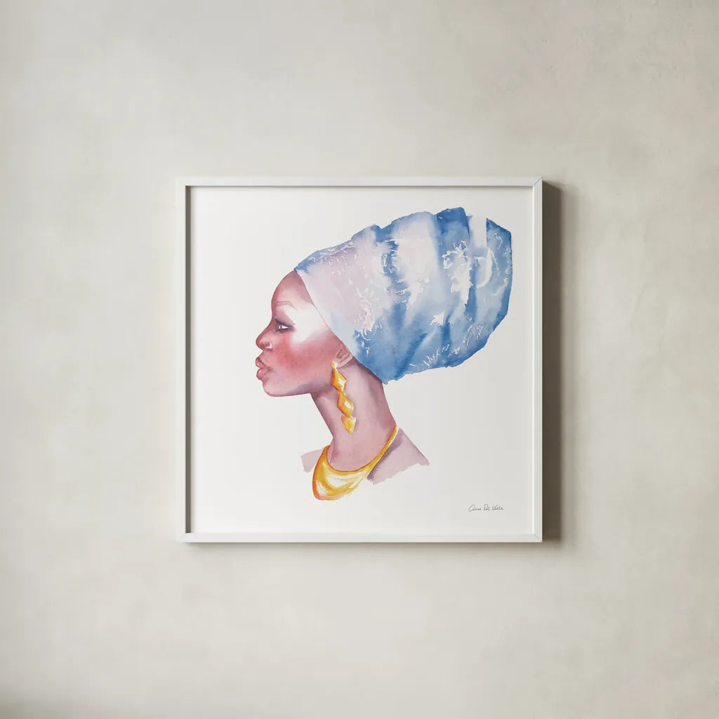 Elegance by Aimee Del Valle. Shown in a crisp white glass frame for a clean and minimalist style. Available as an archival giclee rolled canvas, fine art paper, or poster print. SKU 70440a.
