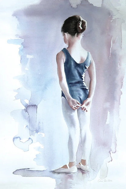 First Day at Ballet by Aimee Del Valle. SKU 45767h. Archival Giclee Fine art print for wall decor.
