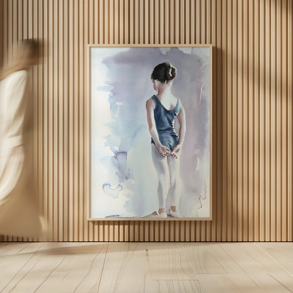 First Day at Ballet by Aimee Del Valle. shown as over sized large wall art. Available as an archival giclee rolled canvas, fine art paper, or poster print. SKU 45767h.
