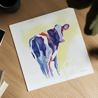 Holstein I by Aimee Del Valle. Shown as a detailed flat fine art print, highlighting archival giclee quality. Available as an archival giclee rolled canvas, fine art paper, or poster print. SKU 64952a.