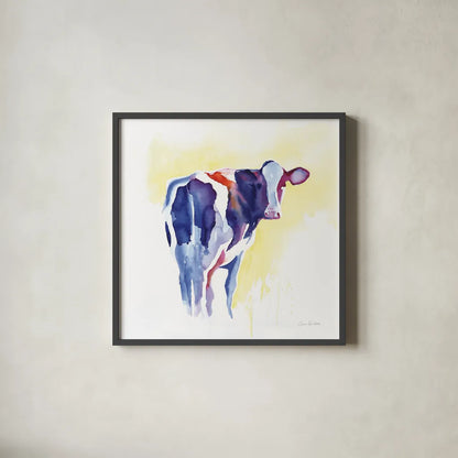 Holstein I by Aimee Del Valle. Shown in a sleek black glass frame for a contemporary gallery look. Available as an archival giclee rolled canvas, fine art paper, or poster print. SKU 64952a.