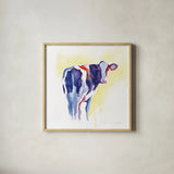 Holstein I by Aimee Del Valle. Shown in a natural wood glass frame for a timeless modern aesthetic. Available as an archival giclee rolled canvas, fine art paper, or poster print. SKU 64952a.