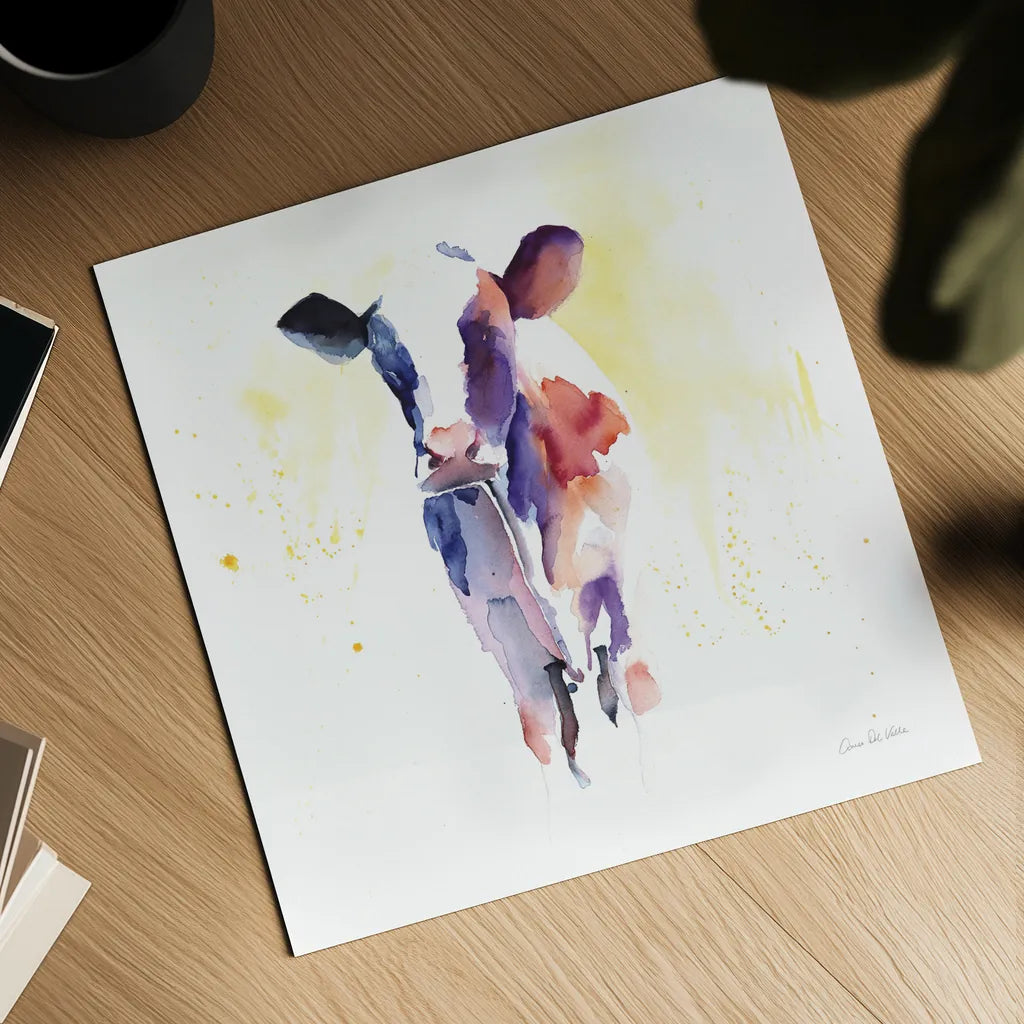 Holstein II by Aimee Del Valle. Shown as a detailed flat fine art print, highlighting archival giclee quality. Available as an archival giclee rolled canvas, fine art paper, or poster print. SKU 64953a.